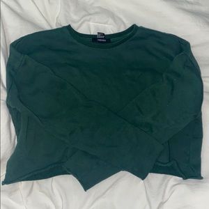 Plain Green Cropped Top
